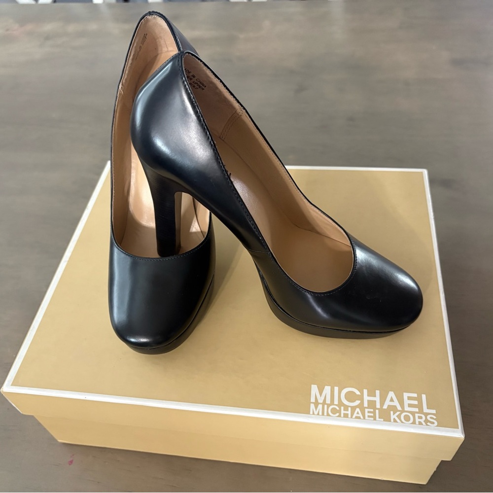 Michael Kors Black Heels with Block Heel Design
